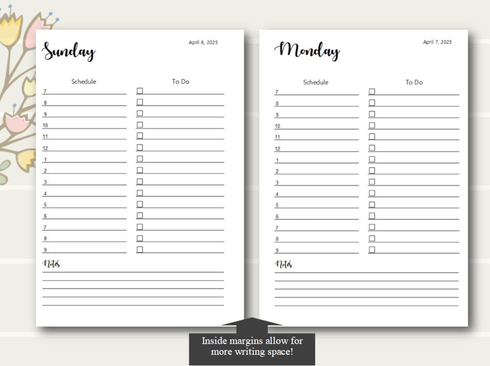 2025 Daily Planner Printable, Dated Daily Planner Insert 2025, DO1P, A5 ...