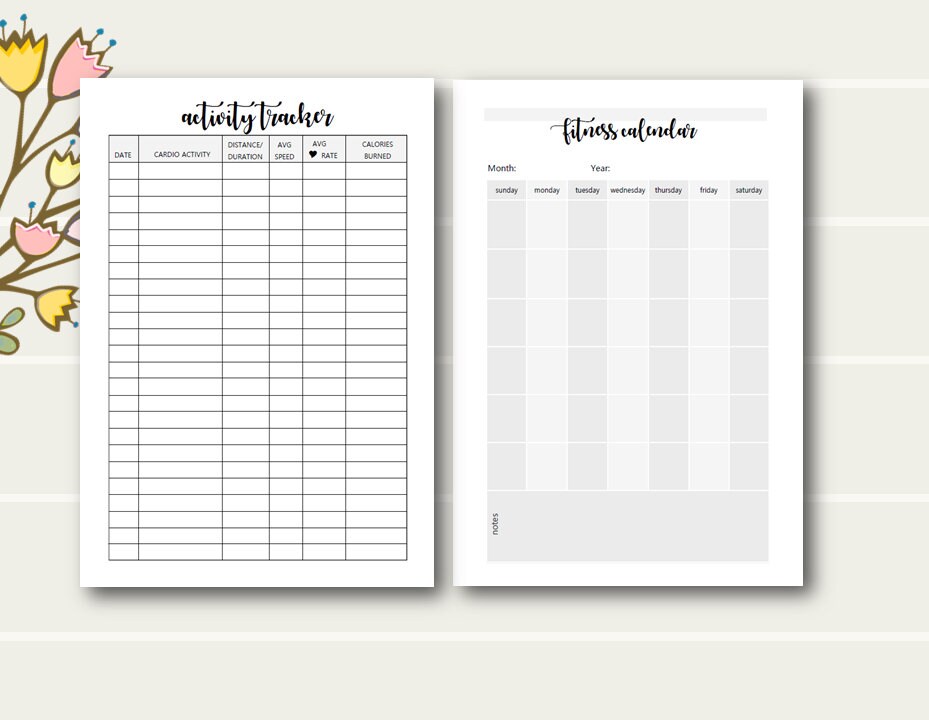 Happy Planner Mini FITNESS Printable Fitness Insert Meal Etsy