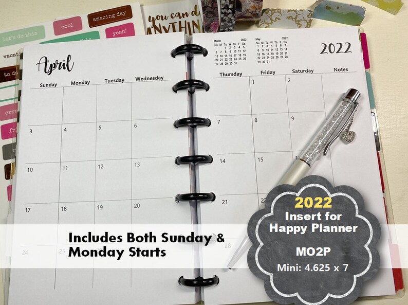 2022 Happy Planner Mini Monthly Printable Happy Planner Mini Etsy