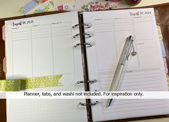 A5 2024 Weekly Planner Inserts