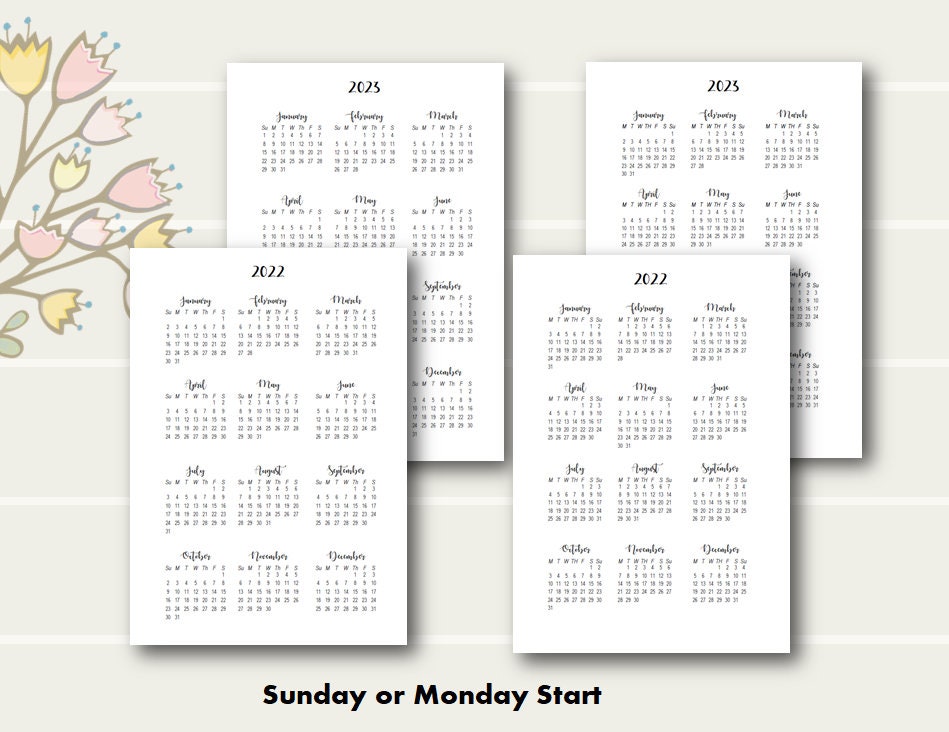 PRINTED 2022 Monthly Planner Insert Monthly Planner Insert Etsy