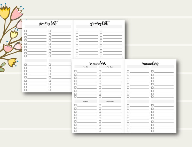 B6 TN List Printables B6 Tn Planner Printable Inserts B6 - Etsy