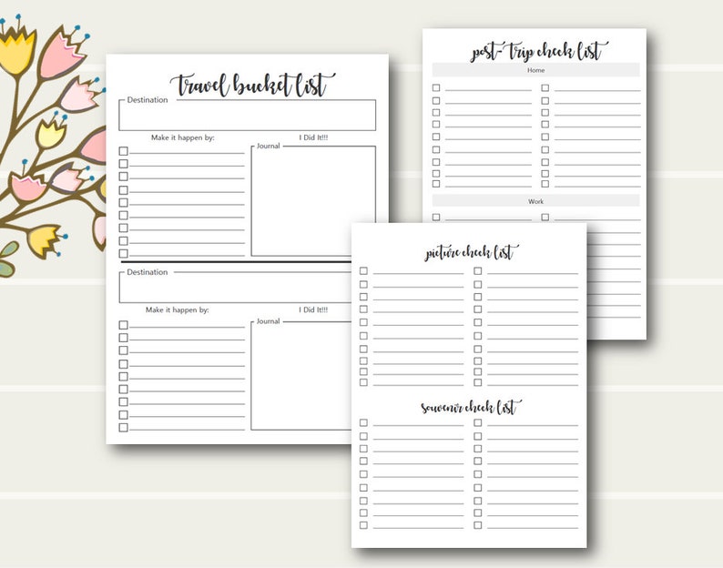 A5 TN Vacation Planner Printable Insert A5 Tn Travelers - Etsy