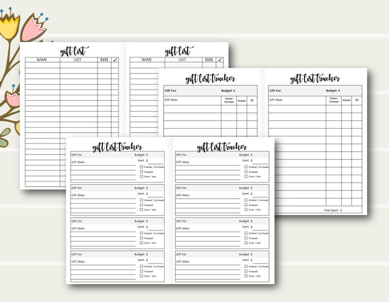B6 TN List Printables B6 Tn Planner Printable Inserts B6 - Etsy