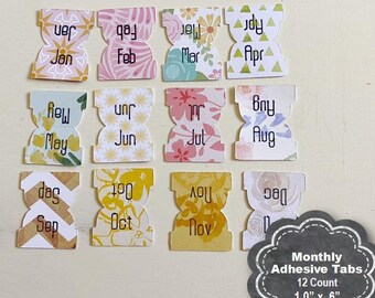 Monthly Planner Tabs, Seasonal Adhesive Planner Tabs, Tabs for Planners, Divider Tabs, Monthly Tabs, Adhesive Planner Tabs, Jan-Dec Tabs