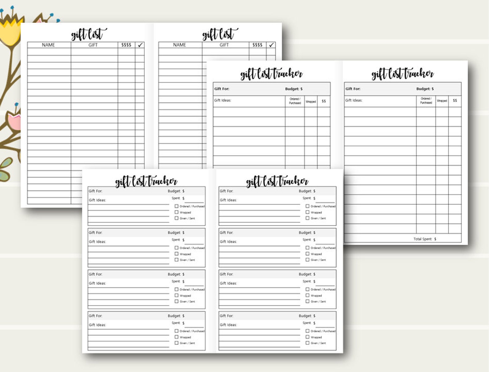 A5 TN List Printables Travelers Notebook Printable Inserts - Etsy