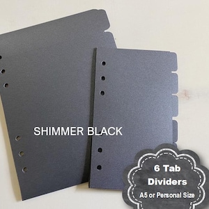 Planner Dividers, 6 tab dividers, Dividers for planners, tabbed dividers, Tabs for Planners, A5 Divider Tabs, Personal Size Divider Tabs