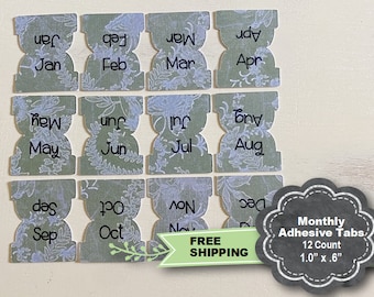 Monthly Planner Tabs, Adhesive Planner Tabs, Tabs for Planners, Divider Tabs, Monthly Tabs, Monthly Adhesive Tabs, Jan-Dec Tabs
