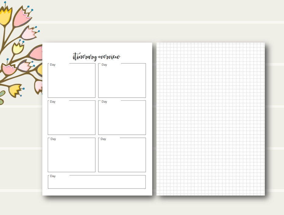 A5 TN Vacation Planner Printable Insert A5 Tn Travelers - Etsy