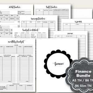 Finance Travelers Notebook, A5 TN Finance Inserts, B6 TN Budget Planner ...