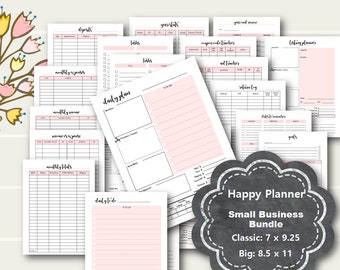 Utskriftbara affärsmaterial för Happy Planner, Inkomster och utgifter, Verktyg för småföretag, Happy Planner Classic, Happy Planner Big, Beställningsformulär