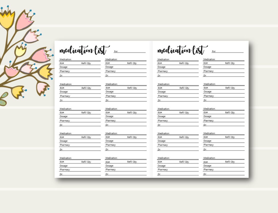 A5 TN List Printables Travelers Notebook Printable Inserts - Etsy
