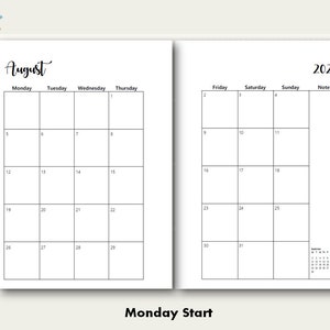 2024 Monthly Planner Printable, Monthly Planner Insert, Monthly Planner ...