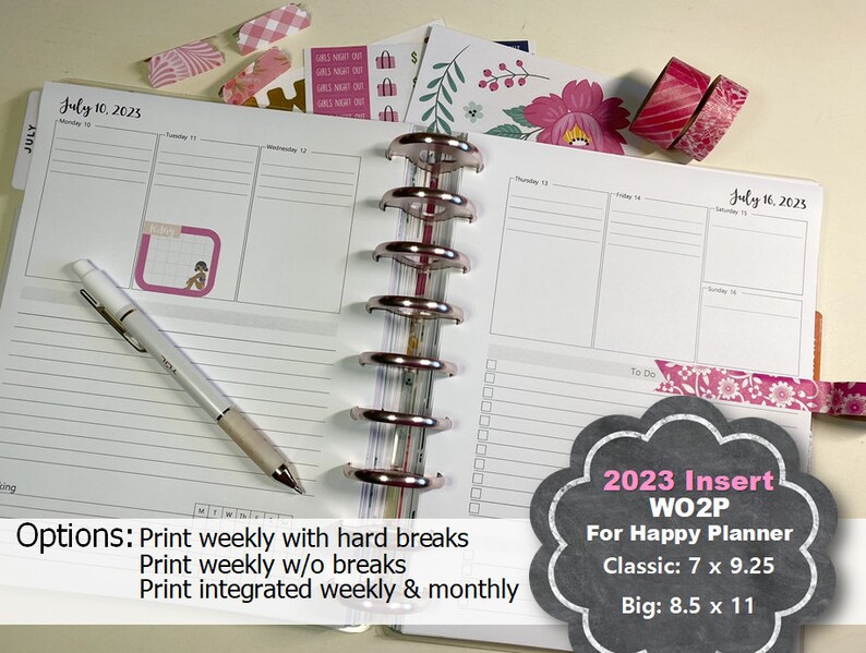 2023 Happy Planner Weekly Planner Printable Weekly Planner Etsy