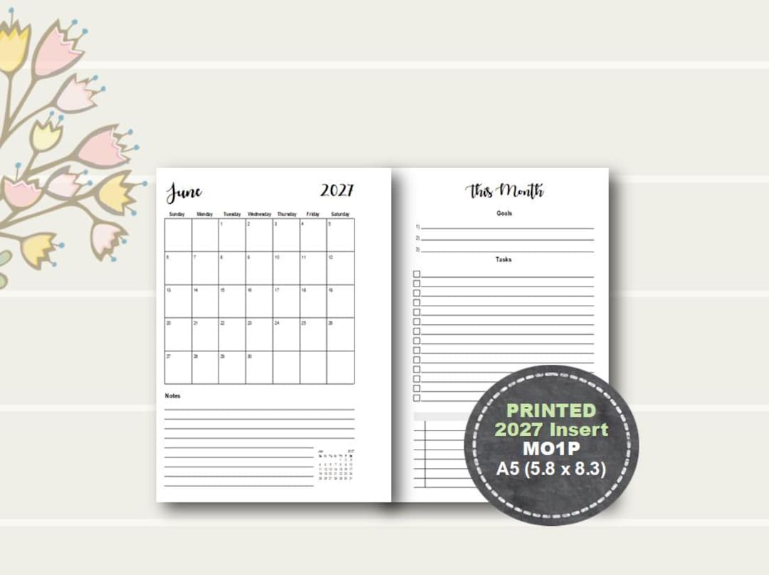 printed-2027-monthly-planner-insert-a5-monthly-printed-inserts-etsy