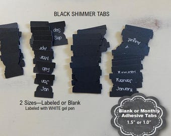 Planner Tabs, Adhesive Planner Tabs, Book Tabs, Notebook Tabs, Monthly Planner tabs, labeled tabs