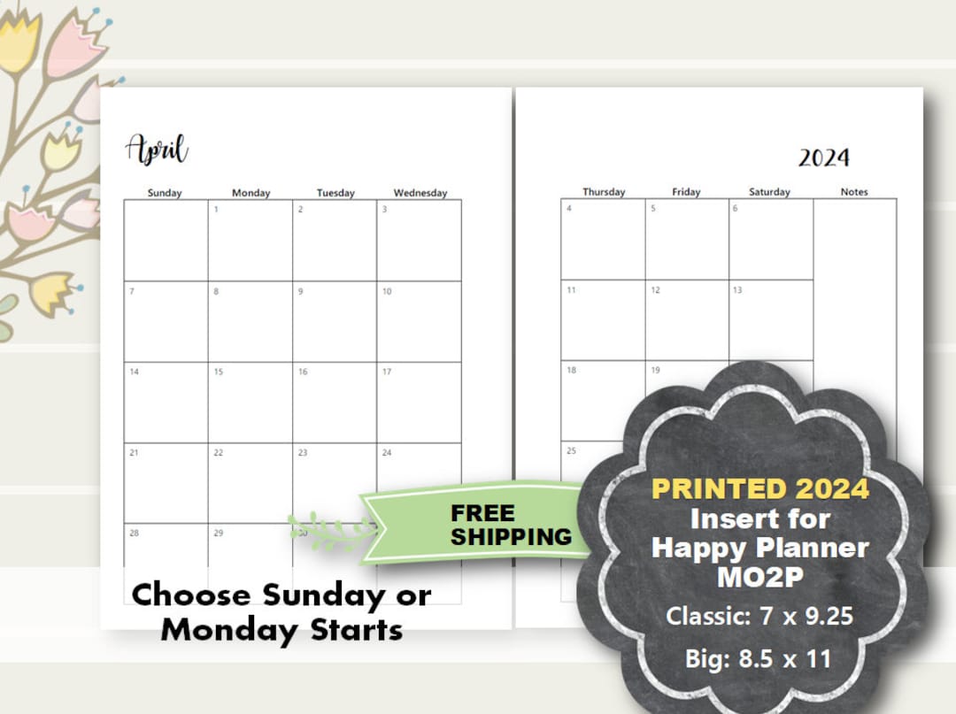 2024 Daily Planner Insert, Day on One Page Refill, A5, Personal, Mini  Happy Planner