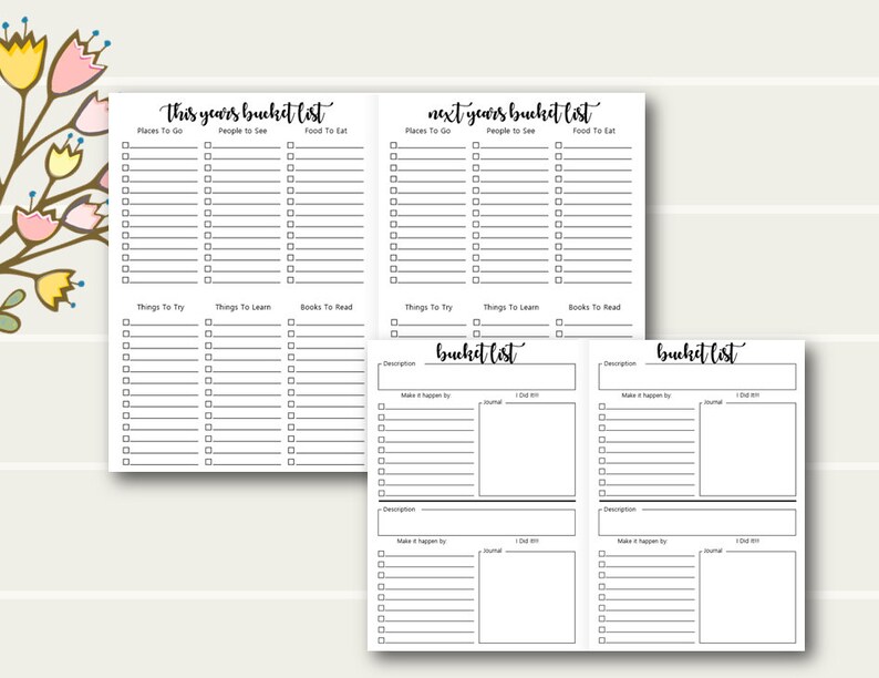 B6 TN List Printables B6 Tn Planner Printable Inserts B6 - Etsy