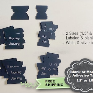 Planner Tabs, Adhesive Planner Tabs, Tabs for Planners, Divider Tabs, Monthly Tabs, Monthly Adhesive Tabs, Jan-Dec Tabs