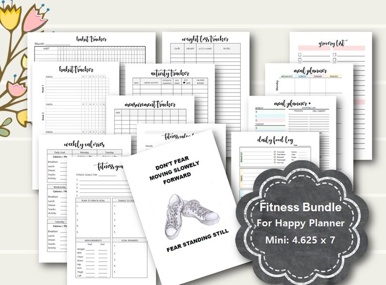 Happy Planner Mini FITNESS Printable Fitness Insert Meal Etsy