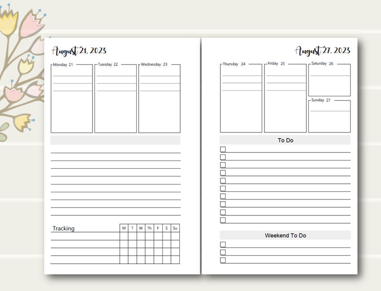 PRINTED 2023 Happy Planner Mini Weekly Insert Happy Planner Etsy