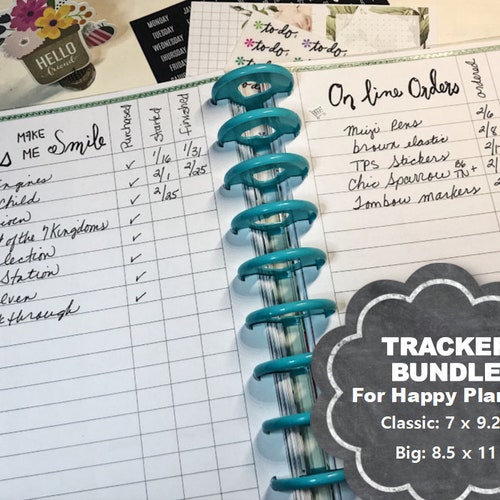Happy Planner Tracker Printable Inserts Column Inserts - Etsy