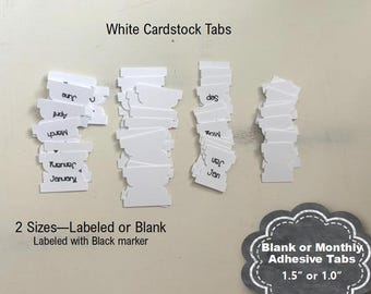 Planner Tabs, Adhesive Planner Tabs, Tabs for Planners, Divider Tabs, Monthly Tabs, Monthly Adhesive Tabs, Jan-Dec Tabs