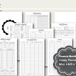 Happy Planner Mini, Happy Planner Finance Printable, Income & Expense Planner Insert, Budget Planner Inserts, Happy Planner Mini Inserts
