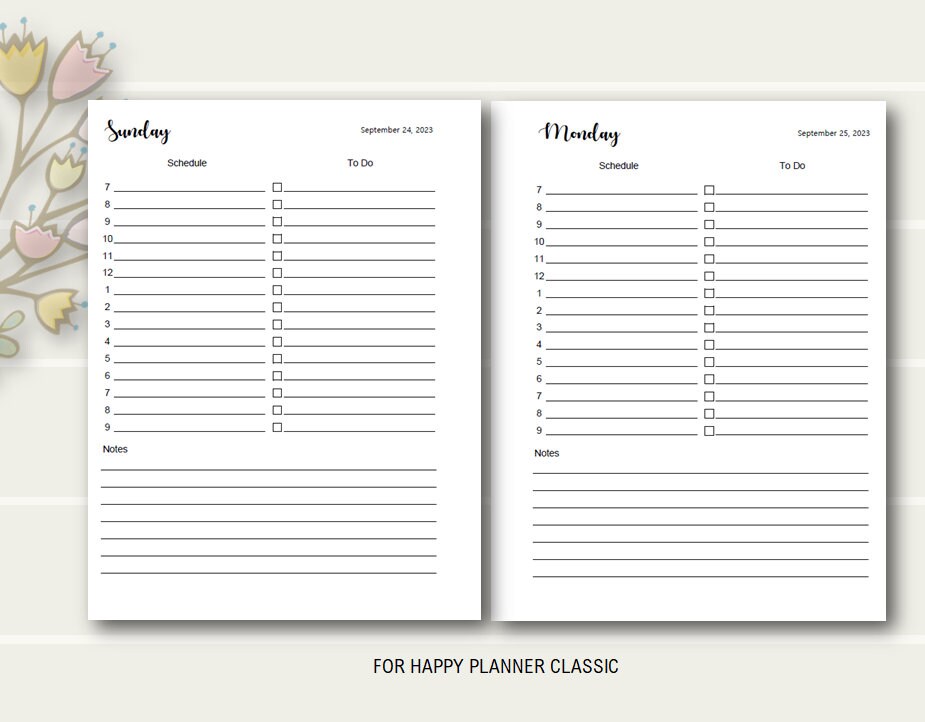 2023 Happy Planner Daily Planner Printable Daily Planner - Etsy
