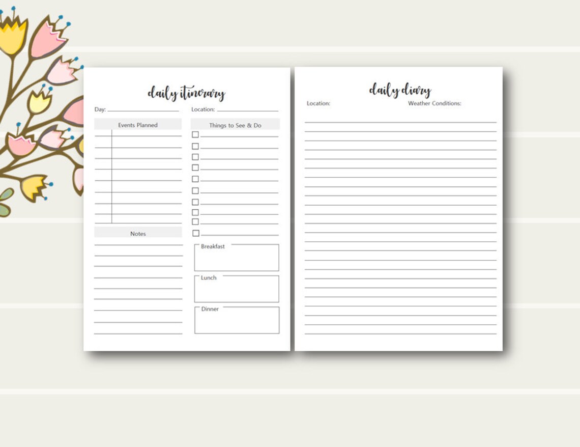 A5 TN Vacation Planner Printable Insert A5 Tn Travelers - Etsy