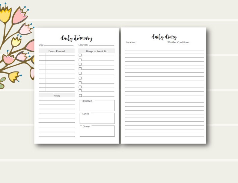 A5 TN Vacation Planner Printable Insert A5 Tn Travelers - Etsy