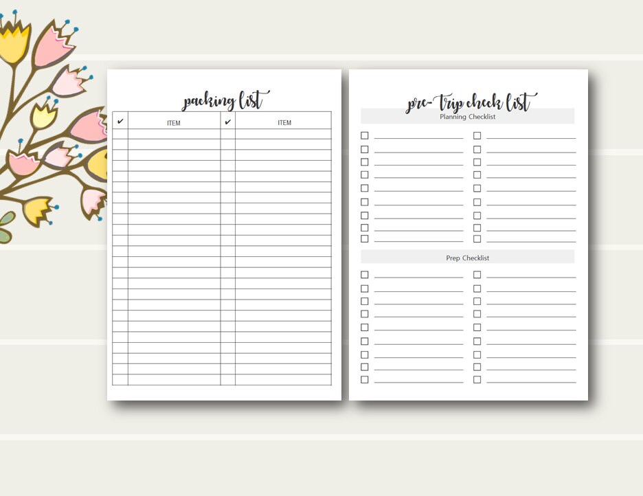 A5 TN Vacation Planner Printable Insert A5 Tn Travelers - Etsy