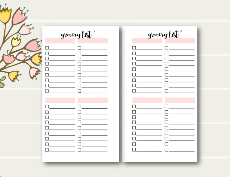 Personal Size Inserts List Planner Printables Planner Lists | Etsy