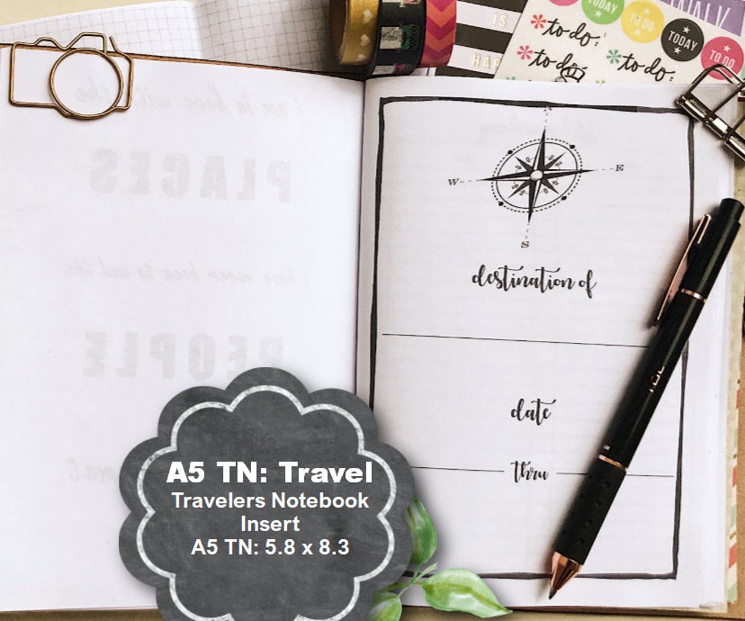 A5 TN Vacation Planner Printable Insert, A5 Tn Travelers Notebook, A5 ...
