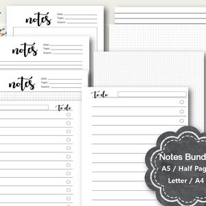 NOTES Printables, Notes Planner Printable Pages, to Do Planner, Bullet ...