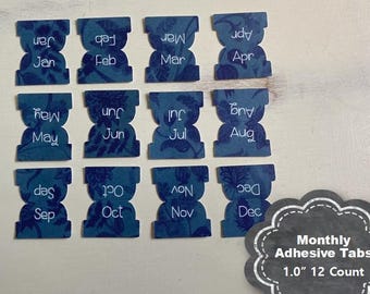 Monthly Planner Tabs, Adhesive Planner Tabs, Tabs for Planners, Divider Tabs, Monthly Tabs, Monthly Adhesive Tabs, Jan-Dec Tabs
