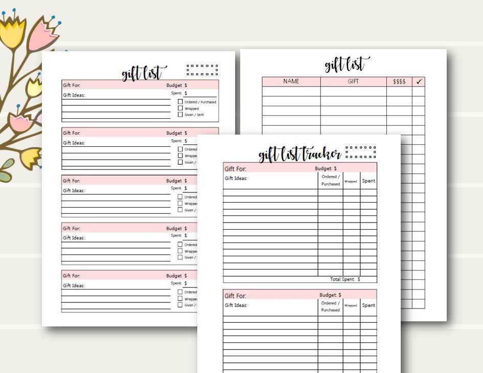 List Planner Printables Planner Lists List Inserts Gift - Etsy