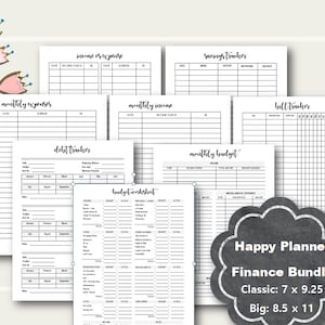 Happy Planner Finance Printable, Income & Expense Planner Insert, Budget Planner Inserts, Happy Planner Classic, Happy Planner Big Inserts