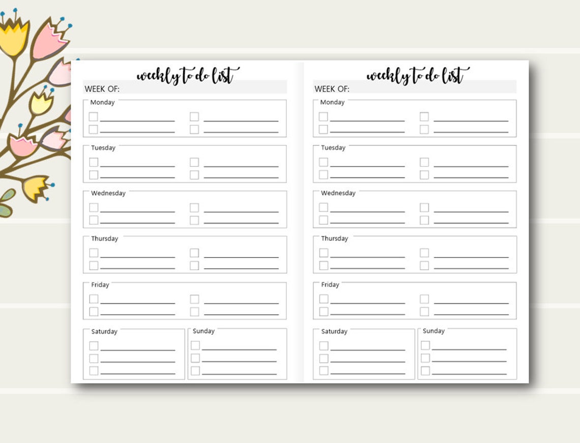 A5 TN List Printables Travelers Notebook Printable Inserts - Etsy