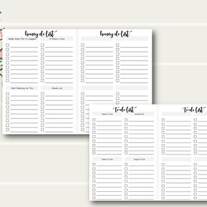 A5 TN List Printables, Travelers Notebook Printable Inserts, A5 TN ...