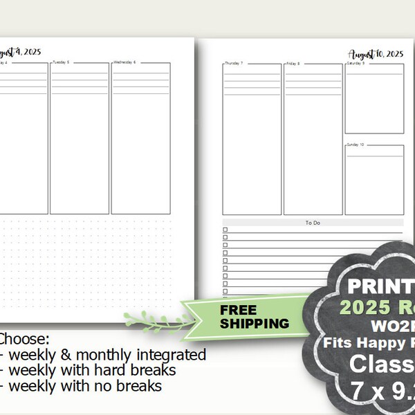 Weekly 2025 Planner Inserts Etsy