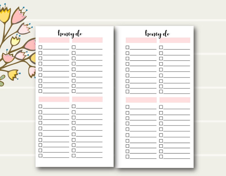 Personal Size Inserts List Planner Printables Planner Lists | Etsy