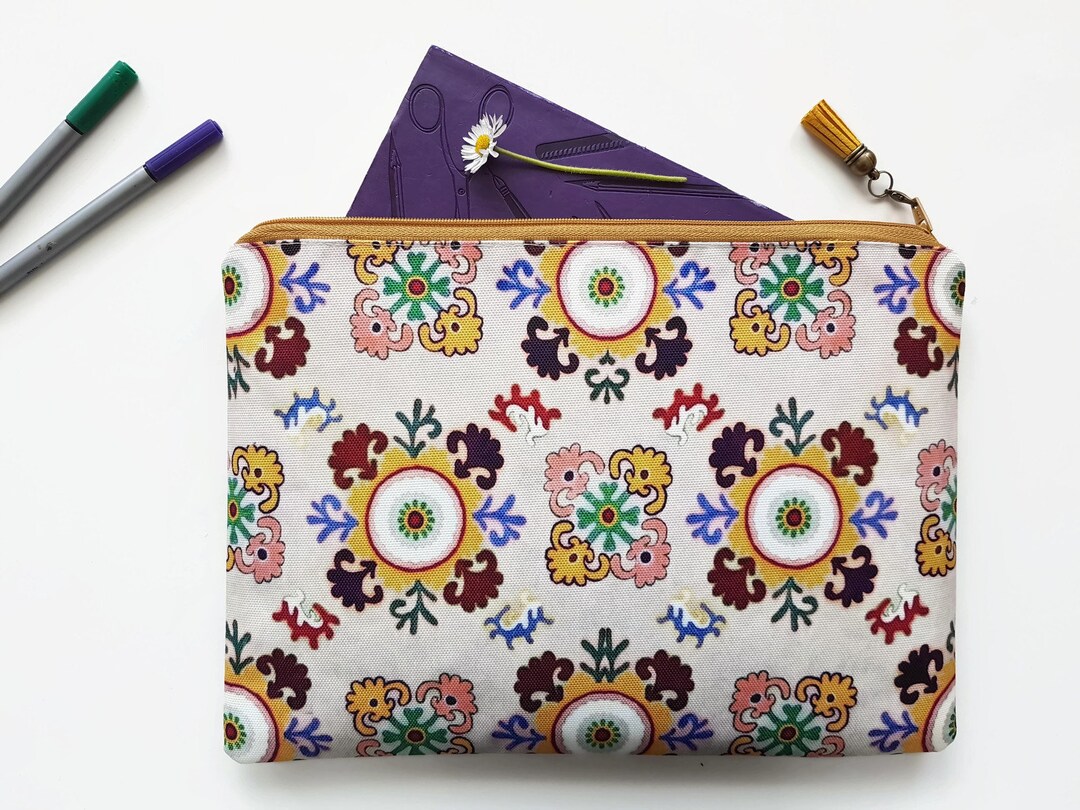 Bohemian Wash Bag,boho Travel Bag,gypsy Cosmetic Bag, Zip Bag, Make up