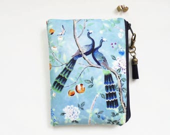 Mum gifts, Chinoiserie, sewing pouch, zipper wallet, cometic bag, zipper wallet, small storage bag.