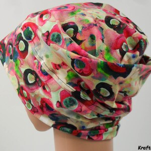 Hitzemütze Blumenmeer mitteldick, Chemo Kopfbedeckung Mütze Bild 4