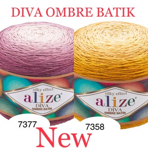Alize Diva Ombre Batik Yarn: Multicolor Microfiber Acrylic, Gradient Lace