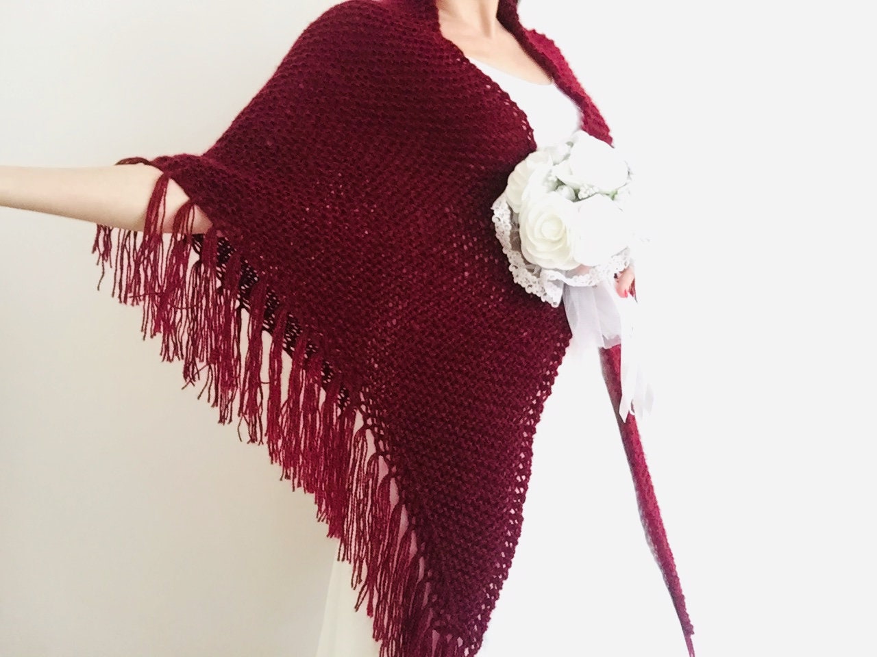 burgundy shawl for wedding