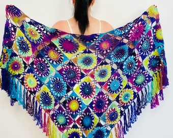 Blue Wool Wedding Shawl Fringe Plus Size: Beige Cotton Large Bridal Wrap Evening USA