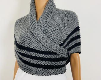 Gray Wool Outlander Shawl, Plus Size Alpaca Winter Shoulder Wrap, Claire Fraser Cosplay
