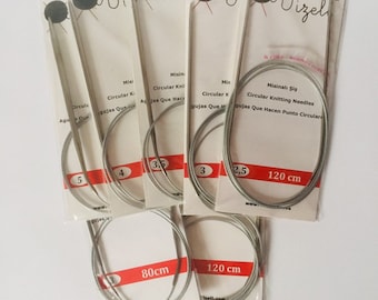 Agulhas de tricô circulares, agulhas circulares fixas em silicone, todos os comprimentos e tamanhos, 2 2,5 3 3,5 4 4,5 5 5,5 6 7 8 9 10 mm 60 cm 80 cm 120 cm